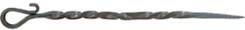 Forged steel vent pick,
3-1/2" long, for musket